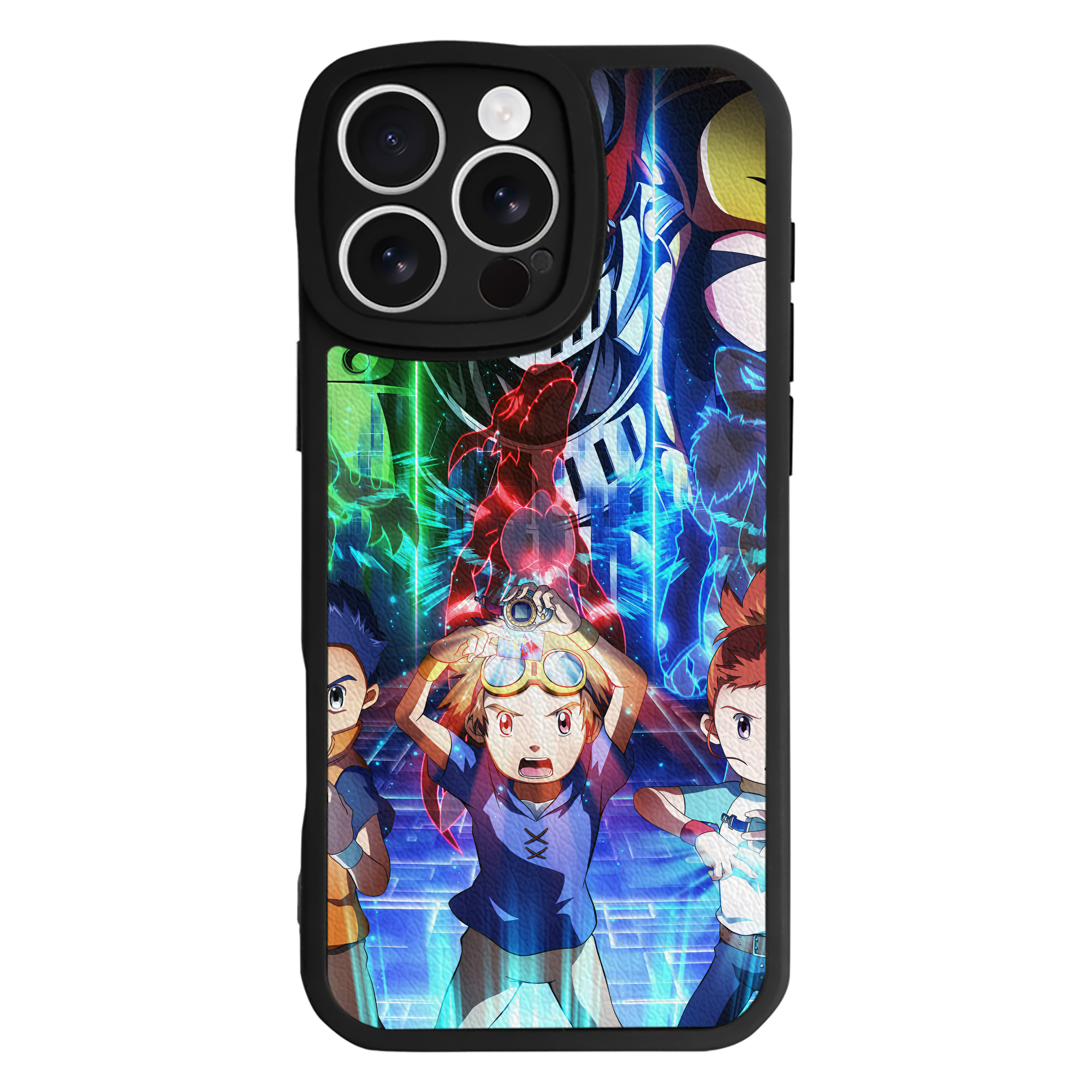 （画像用） Digimon デジタルモンスター/デジモン 【iPhone 16シリーズ対応】シリコンスマホケース（レザー調） 材質：シリコン